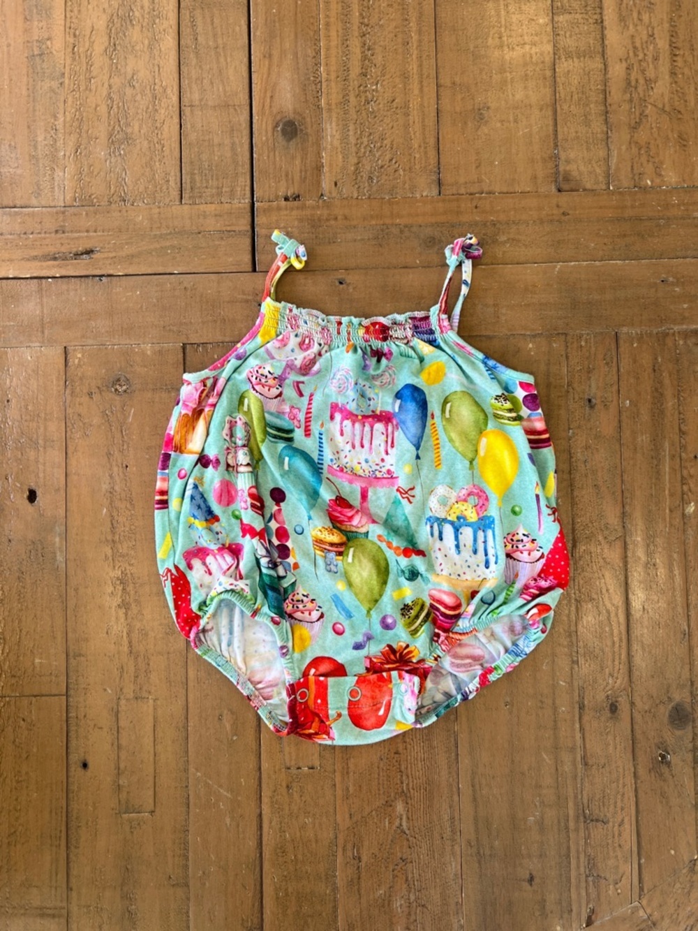 Posh peanut birthday bamboo bubble romper 6-12 months